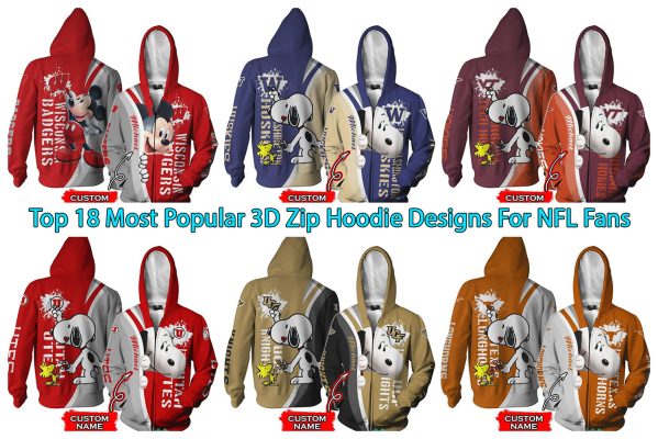 Top 18 Most Popular 3D Zip Hoodie Designs For NFL Fans