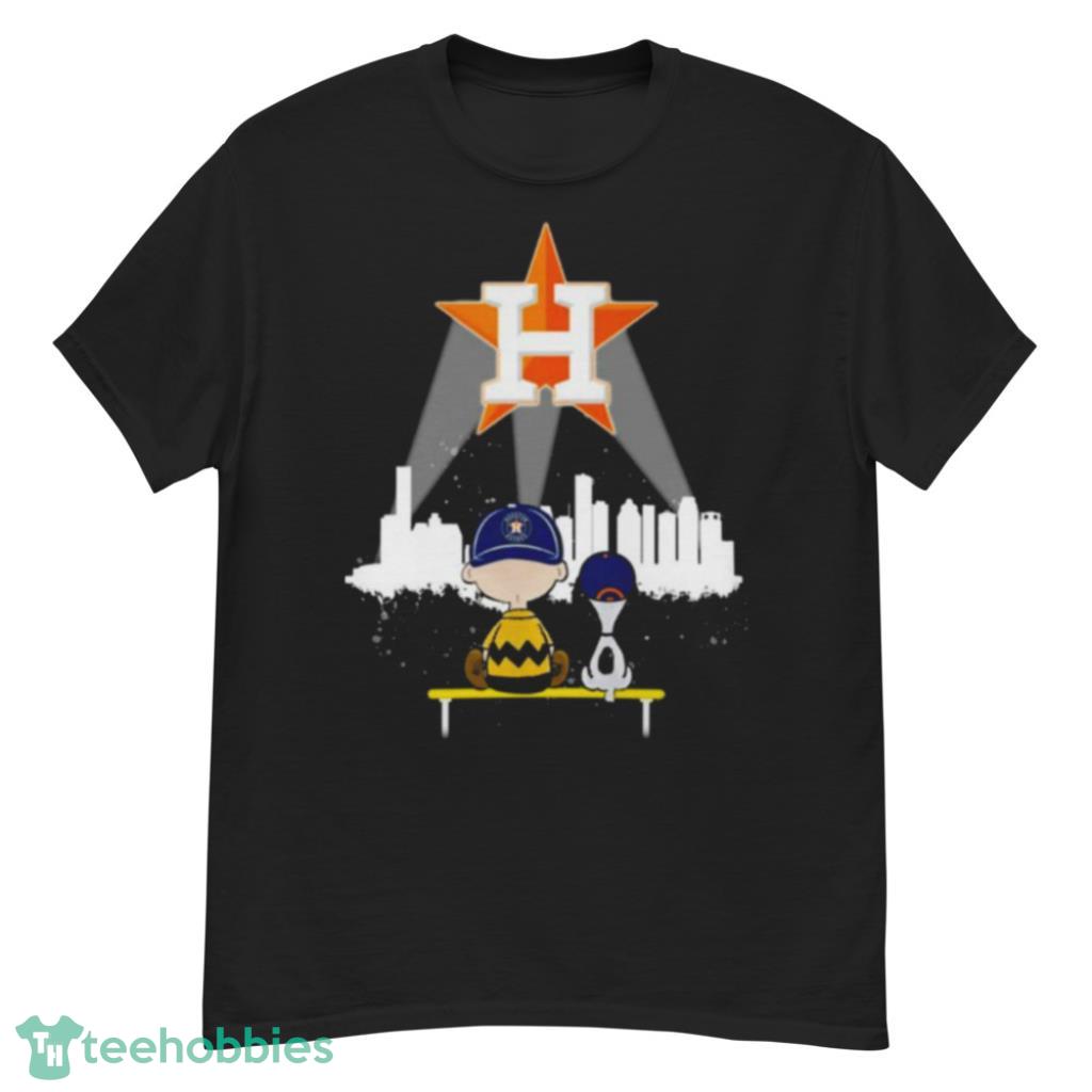 The Peanuts Snoopy And Charlie Brown Watching City Houston Astros Baseball T Shirt Product Photo 1